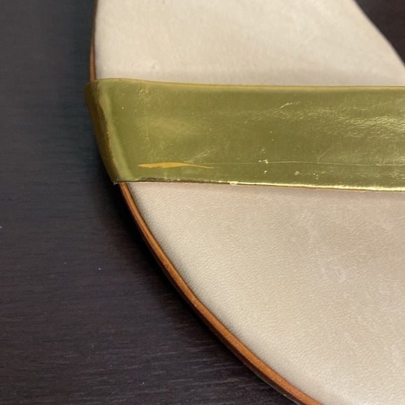 Kate Spade Wedges Sz 10 Gold Heels Metallic Sandals Party Shoes Strappy NEW - Picture 4 of 13